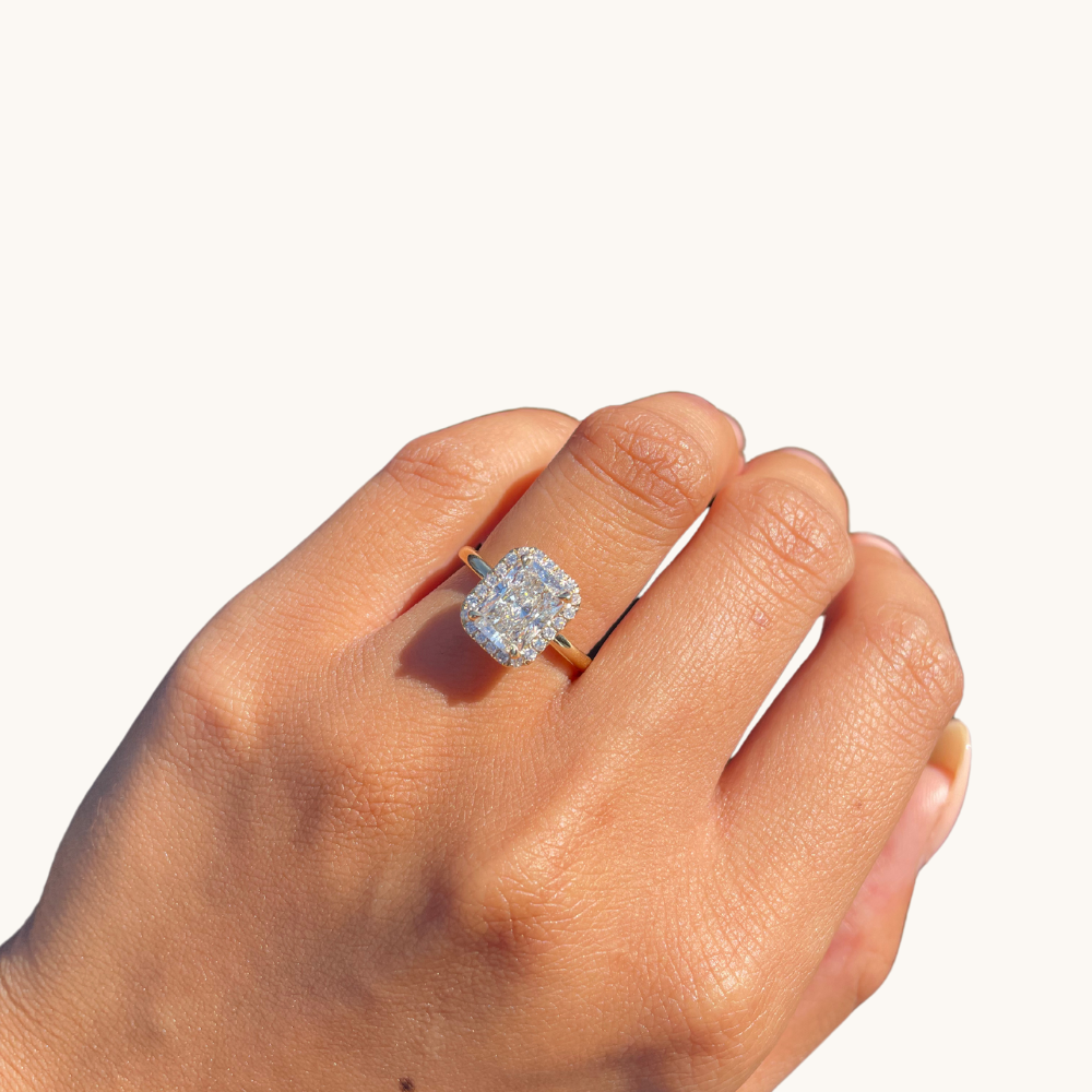 2.09 Radiant Lab Diamond Engagement Ring