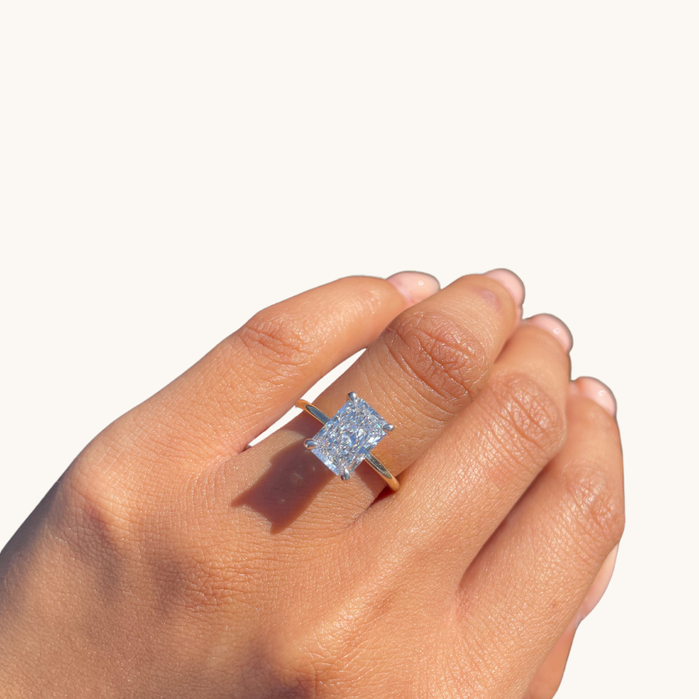2.60 Radiant Lab Diamond Engagement Ring with Hidden Halo - Happy Jewelers Fine Jewelry Lifetime Warranty
