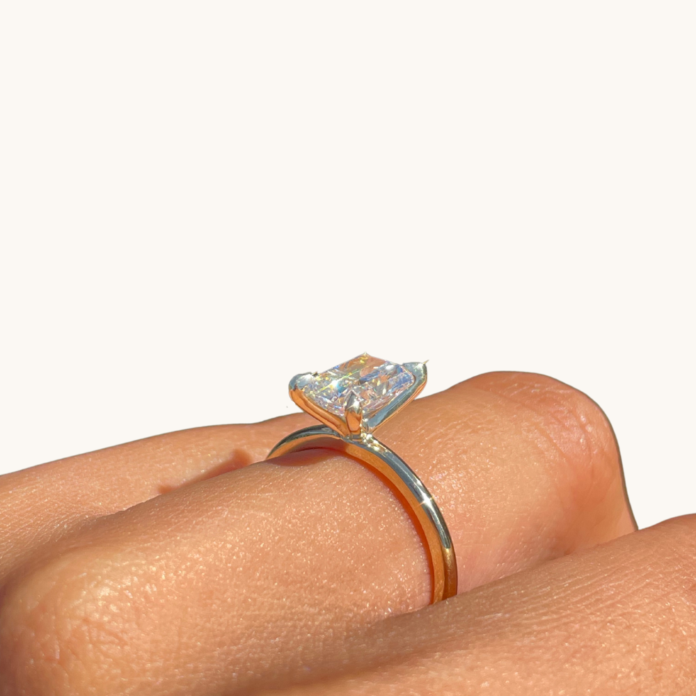 1.74 Radiant Lab Diamond Engagement Ring