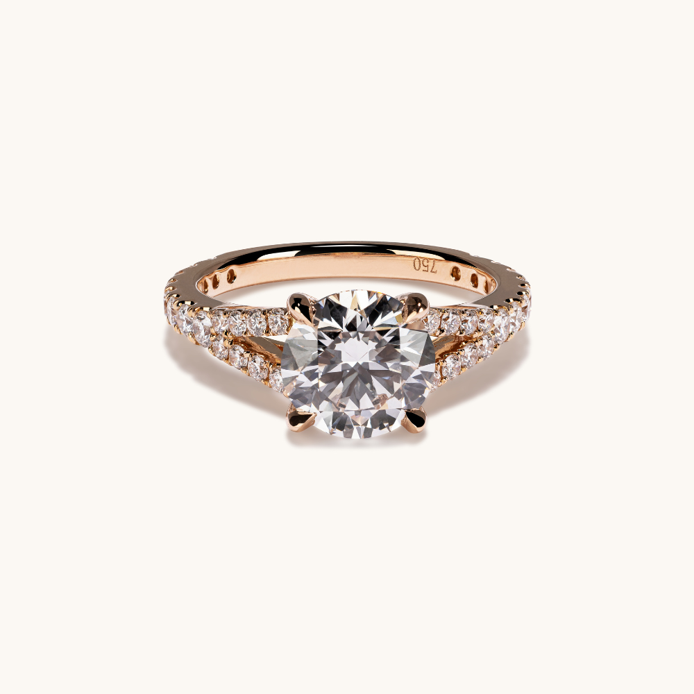 2.08 Round Lab Diamond Split-Shank Engagement Ring