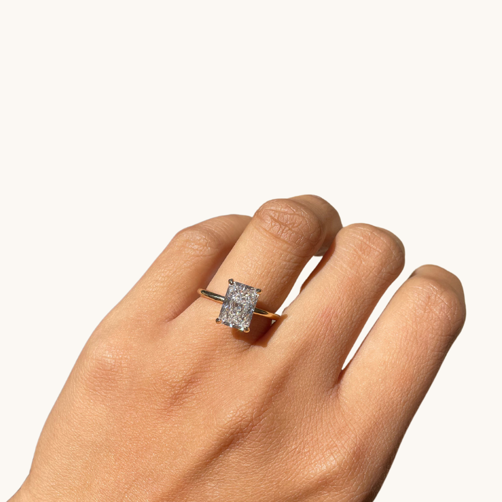 2.59 Radiant Lab Diamond Engagement Ring