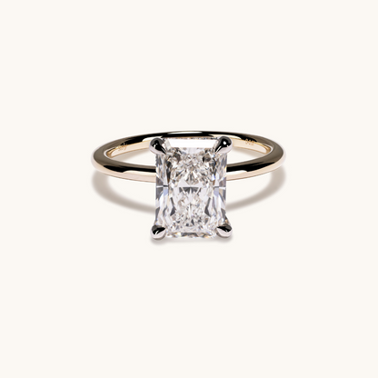 2.60 Radiant Lab Diamond Engagement Ring with Hidden Halo - Happy Jewelers Fine Jewelry Lifetime Warranty