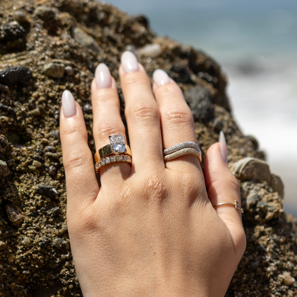 Radiant Diamond Bezel Eternity Band - Happy Jewelers Fine Jewelry Lifetime Warranty