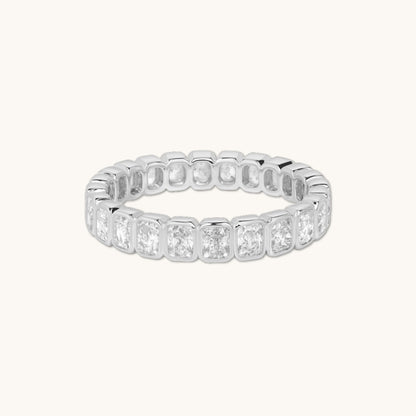 Radiant Diamond Bezel Eternity Band - Happy Jewelers Fine Jewelry Lifetime Warranty