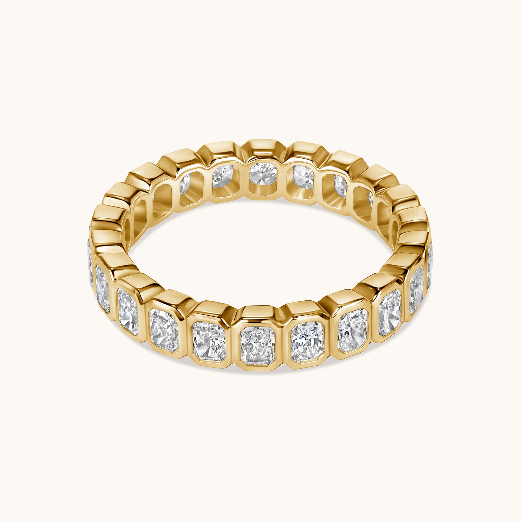 Radiant Diamond Bezel Eternity Band - Happy Jewelers Fine Jewelry Lifetime Warranty