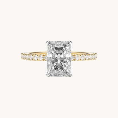 Radiant Lab Diamond Engagement Ring with Signature Setting