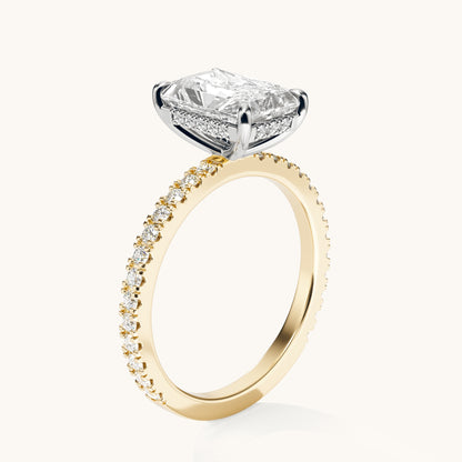 Radiant Lab Diamond Engagement Ring with Signature Setting