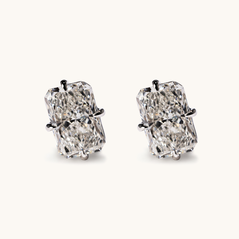 Radiant Diamond Stud Earrings