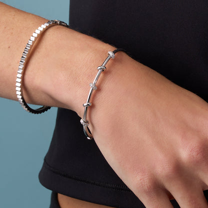 White Gold Ringlet Bangle Bracelet On Figure