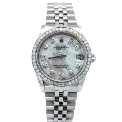 Rolex Datejust Stainless Steel 31mm White Roman Dial Watch |  Ref# 68274 - Happy Jewelers Fine Jewelry Lifetime Warranty