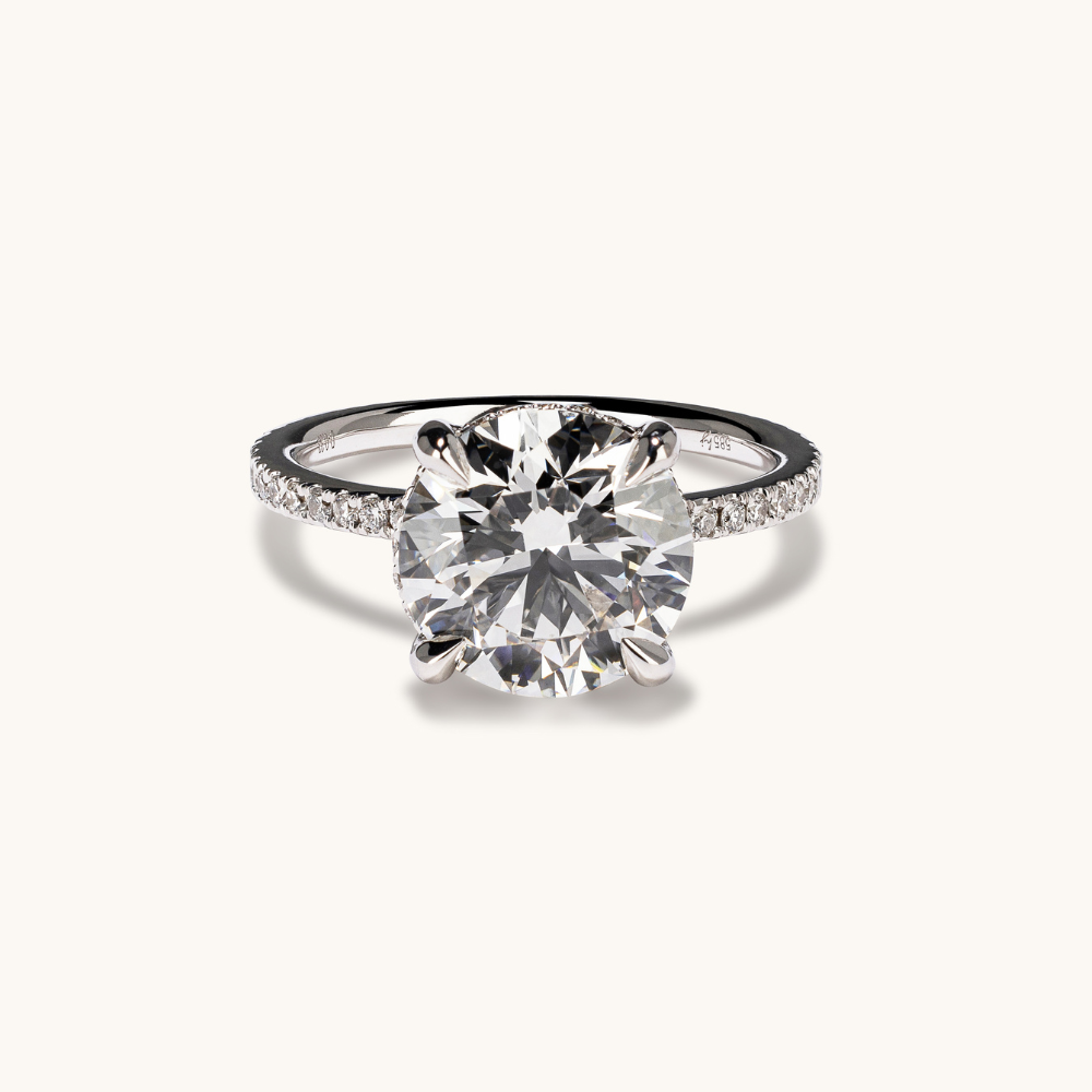 Round Lab Diamond Engagement Ring with Signature Setting