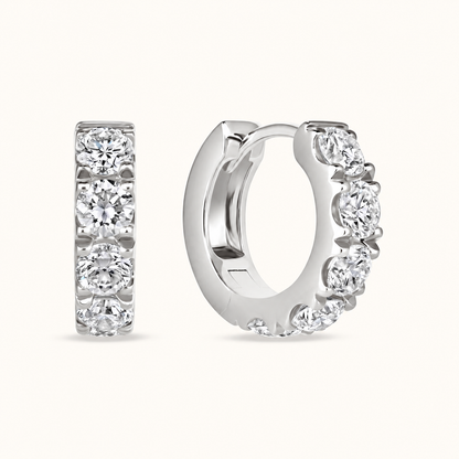 Round Lab Diamond Chunky Huggie Hoops