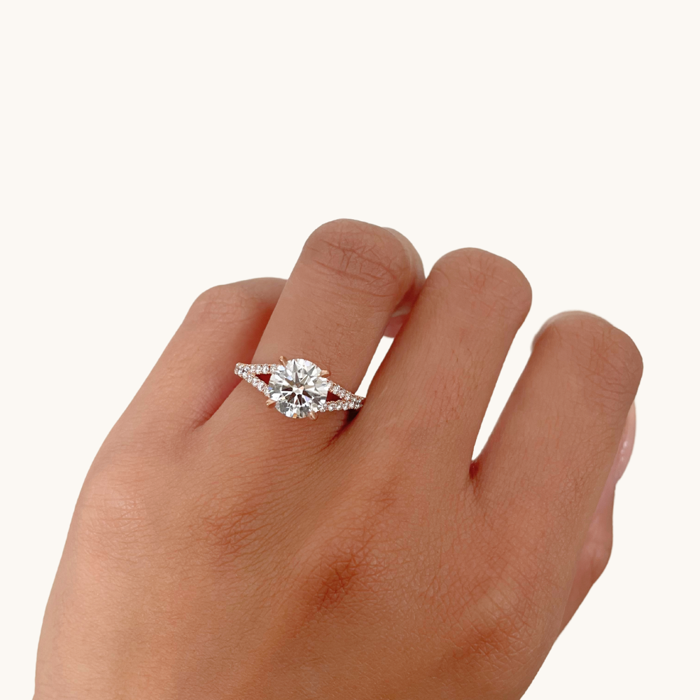 2.08 Round Lab Diamond Split-Shank Engagement Ring