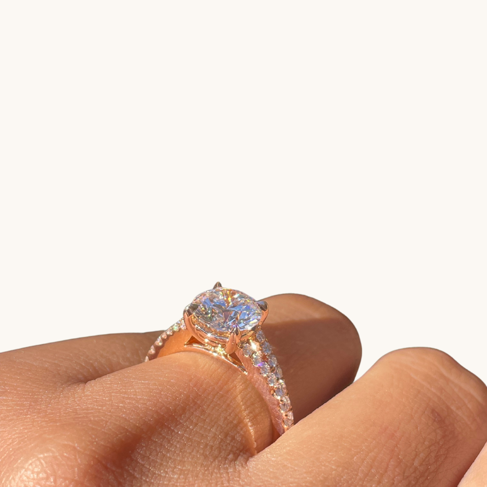 2.08 Round Lab Diamond Split-Shank Engagement Ring