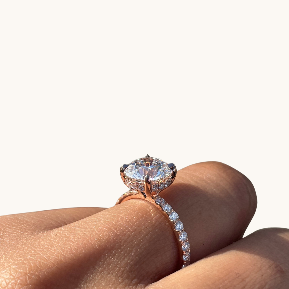 2.74 Round Lab Diamond Engagement Ring