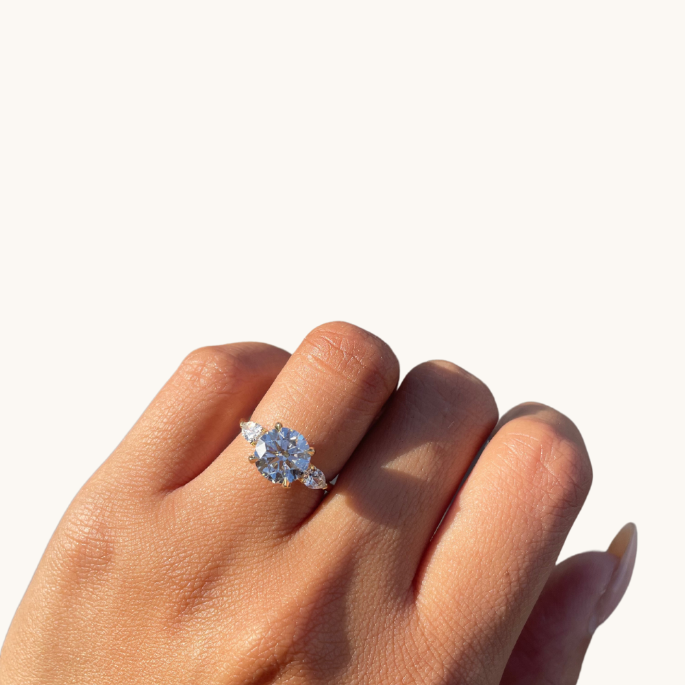 2.27 Round Lab Diamond 3-Stone Engagement Ring - Happy Jewelers Fine Jewelry Lifetime Warranty