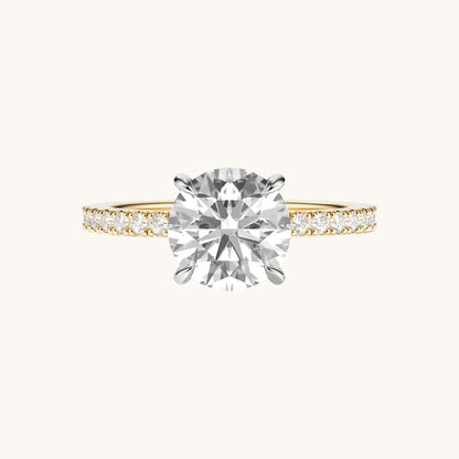 Round Lab Diamond Engagement Ring with Signature Setting