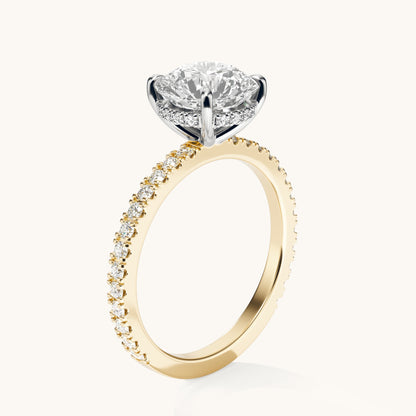 Round Lab Diamond Engagement Ring with Signature Setting