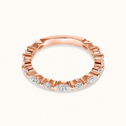 Round + Marquise Diamond Shared Prong Band