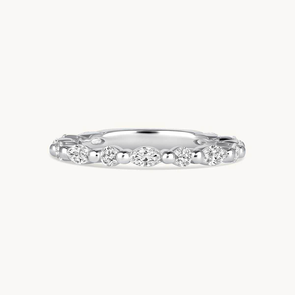 Round + Marquise Diamond Shared Prong Band