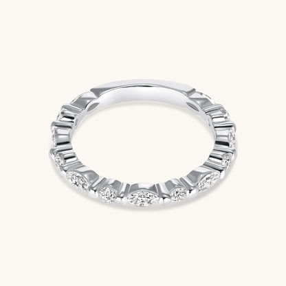 Round + Marquise Diamond Shared Prong Band