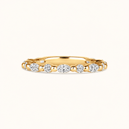 Round + Marquise Diamond Shared Prong Band