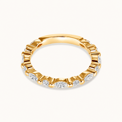 Round + Marquise Diamond Shared Prong Band