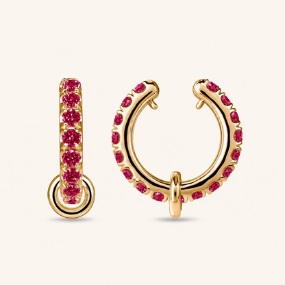 Yellow Gold Ruby Ringlet Ear Cuff