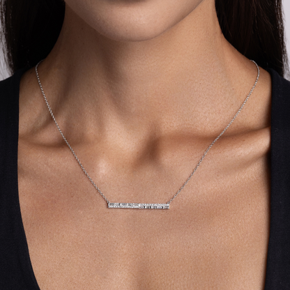 The Diamond Baguette Bar Necklace - Happy Jewelers Fine Jewelry Lifetime Warranty