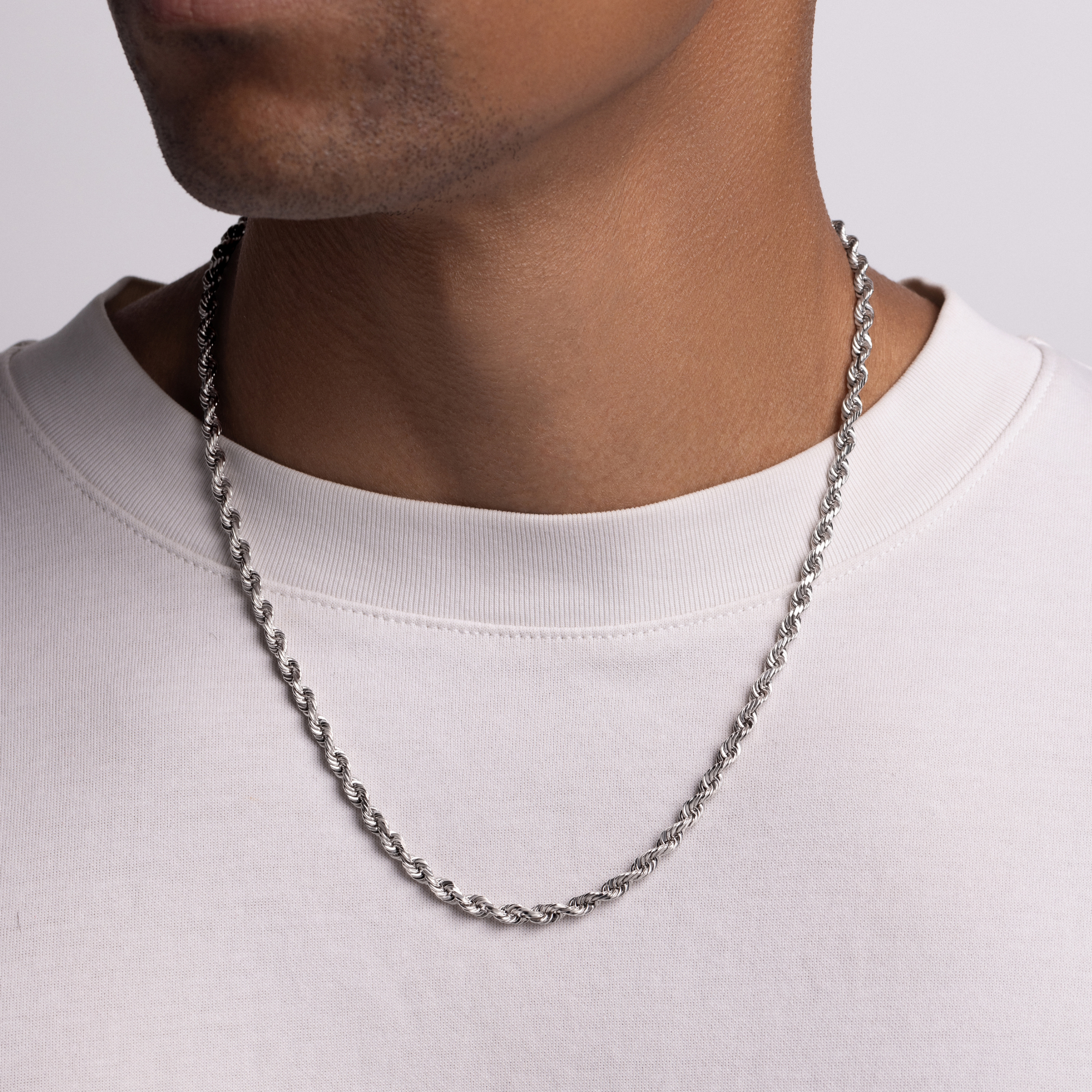 Men's Silver Rope Chain - Happy Jewelers Fine Jewelry Lifetime Warranty