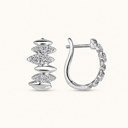 Sideways Marquise Huggies - Happy Jewelers Fine Jewelry Lifetime Warranty