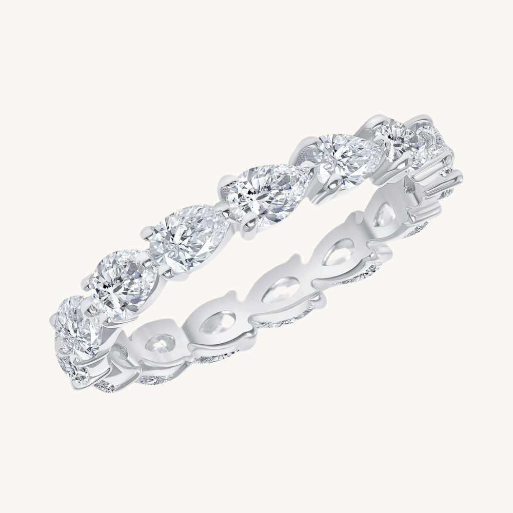 Sideways Diamond Pear Shape Eternity Band - Happy Jewelers Fine Jewelry Lifetime Warranty