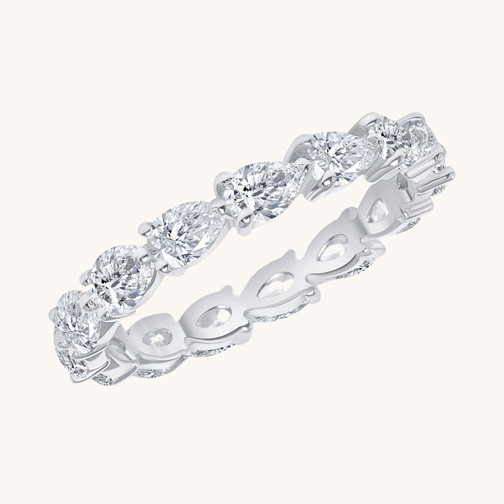 Sideways Diamond Pear Shape Eternity Band