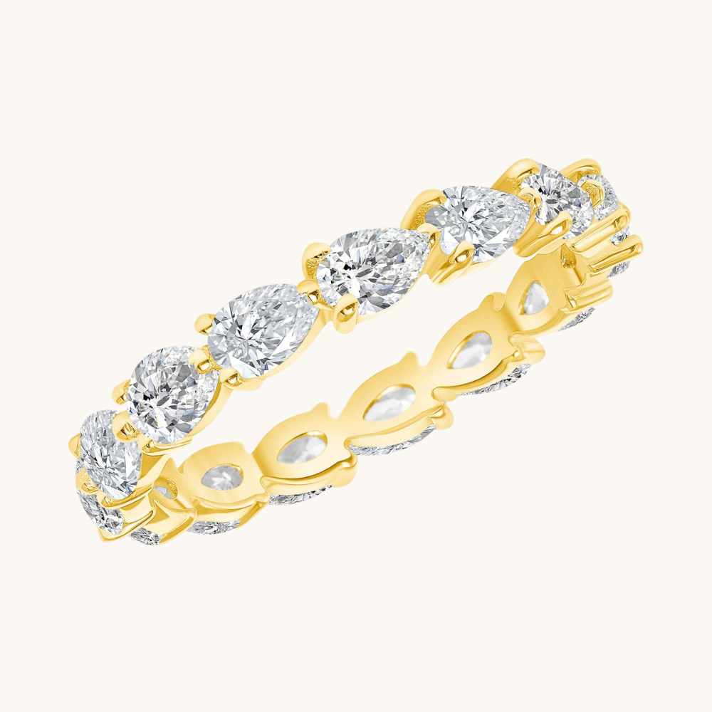 Sideways Diamond Pear Shape Eternity Band - Happy Jewelers Fine Jewelry Lifetime Warranty