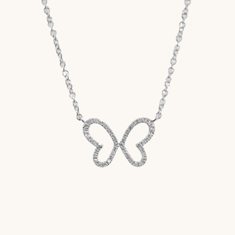 Single Butterfly Diamond Necklace - Happy Jewelers Fine Jewelry Lifetime Warranty