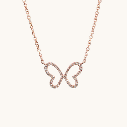 Single Butterfly Diamond Necklace - Happy Jewelers Fine Jewelry Lifetime Warranty