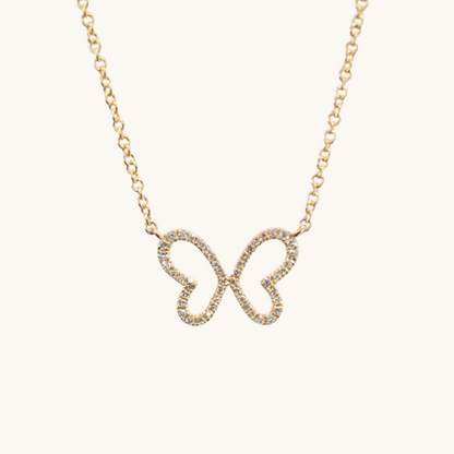 Single Butterfly Diamond Necklace - Happy Jewelers Fine Jewelry Lifetime Warranty
