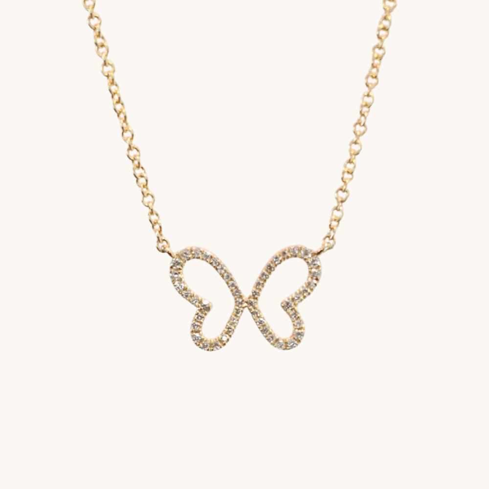 Single Butterfly Diamond Necklace