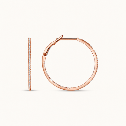 Skinny Diamond Hoop Earrings