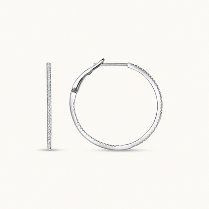 Skinny Diamond Hoop Earrings