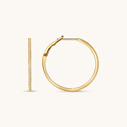 Skinny Diamond Hoop Earrings