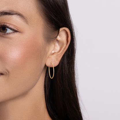 Skinny Diamond Hoop Earrings - Happy Jewelers Fine Jewelry Lifetime Warranty