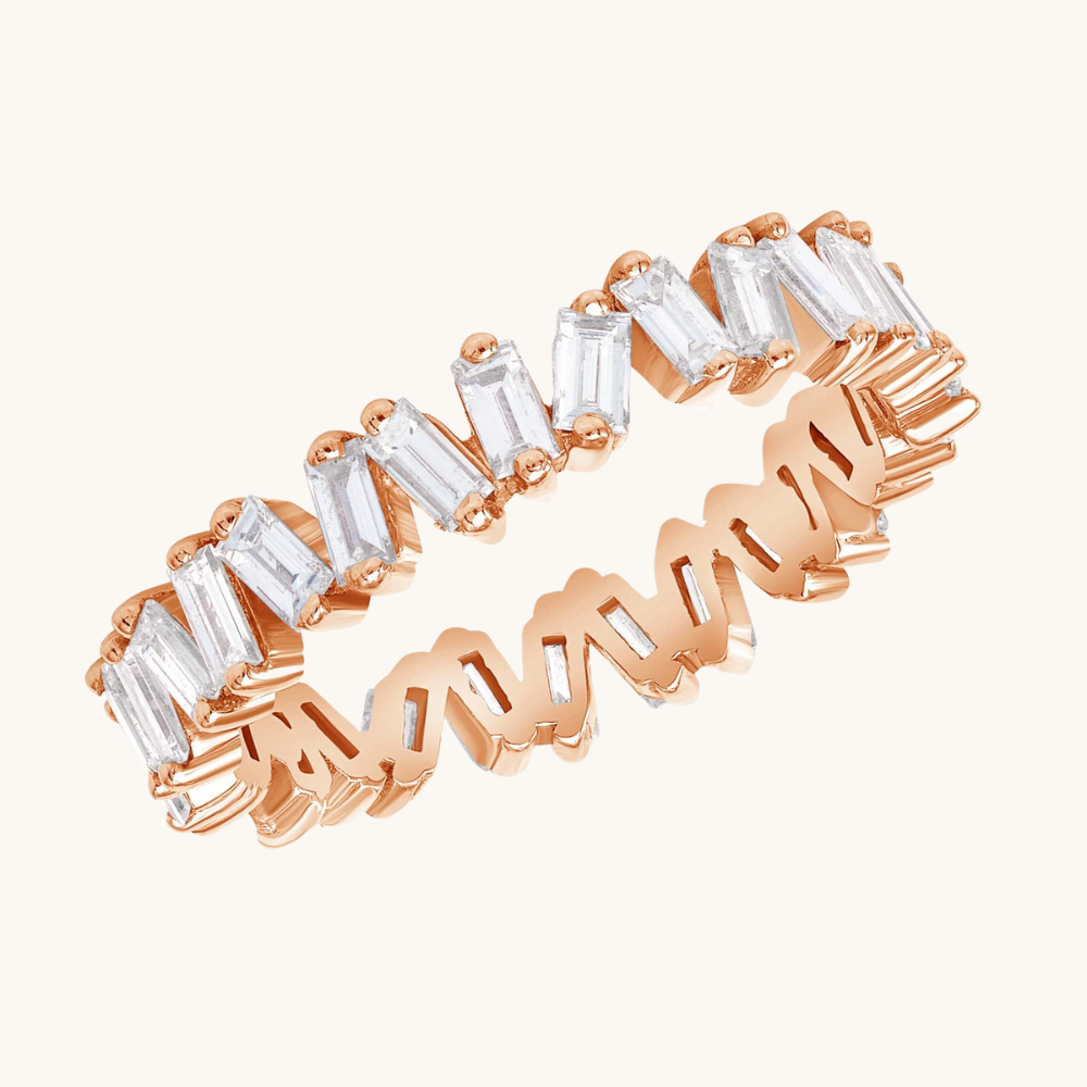 Slanted Baguette Diamond Eternity Band