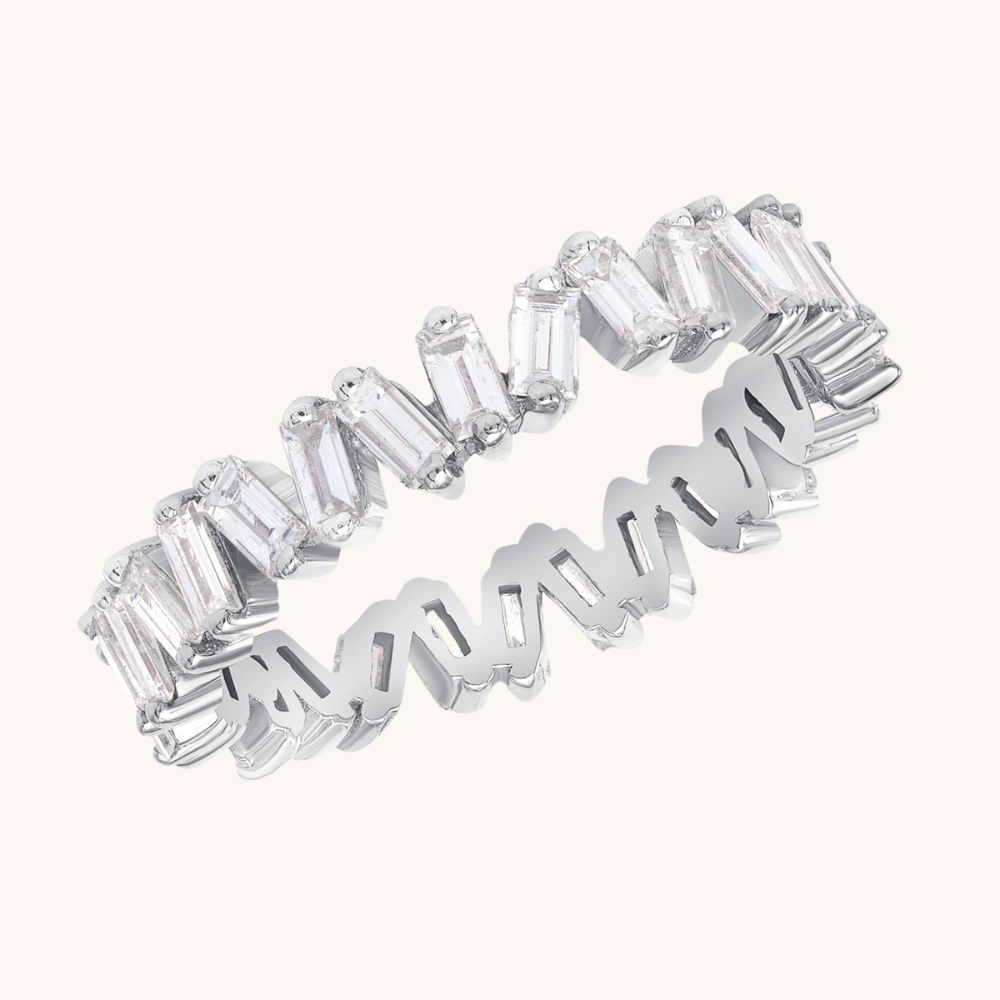 Slanted Baguette Diamond Eternity Band