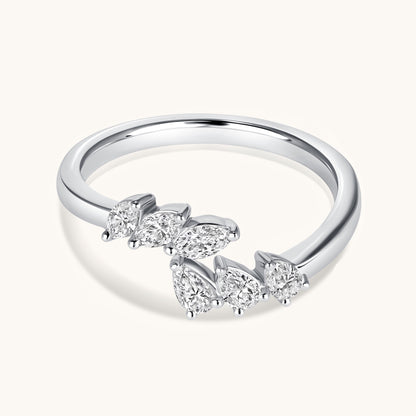 Slanted Multi-Diamond Open Cocktail Ring - Happy Jewelers Fine Jewelry Lifetime Warranty