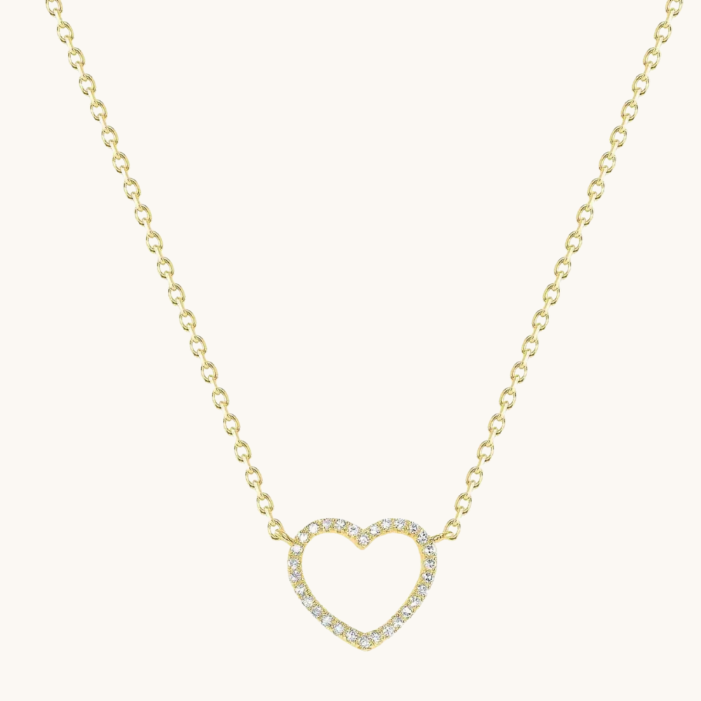 Small Open-Heart Diamond Necklace