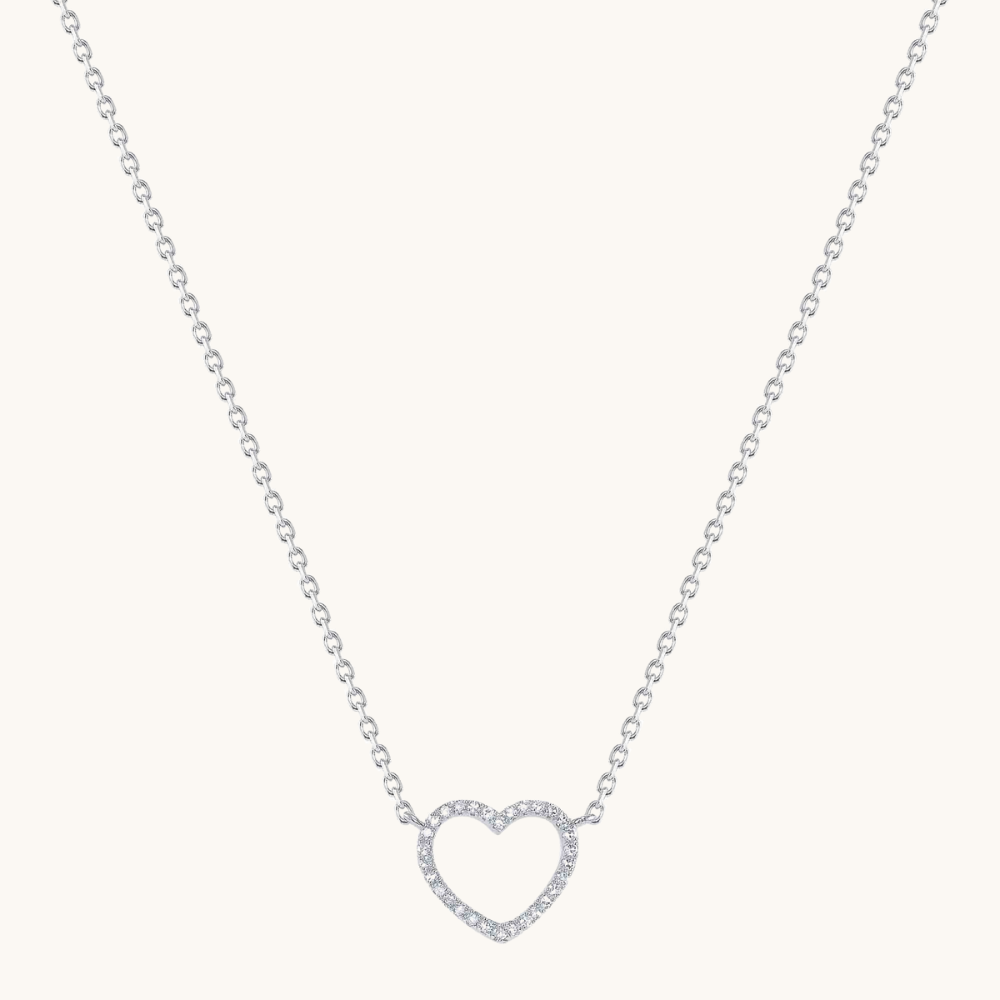 Small Open-Heart Diamond Necklace