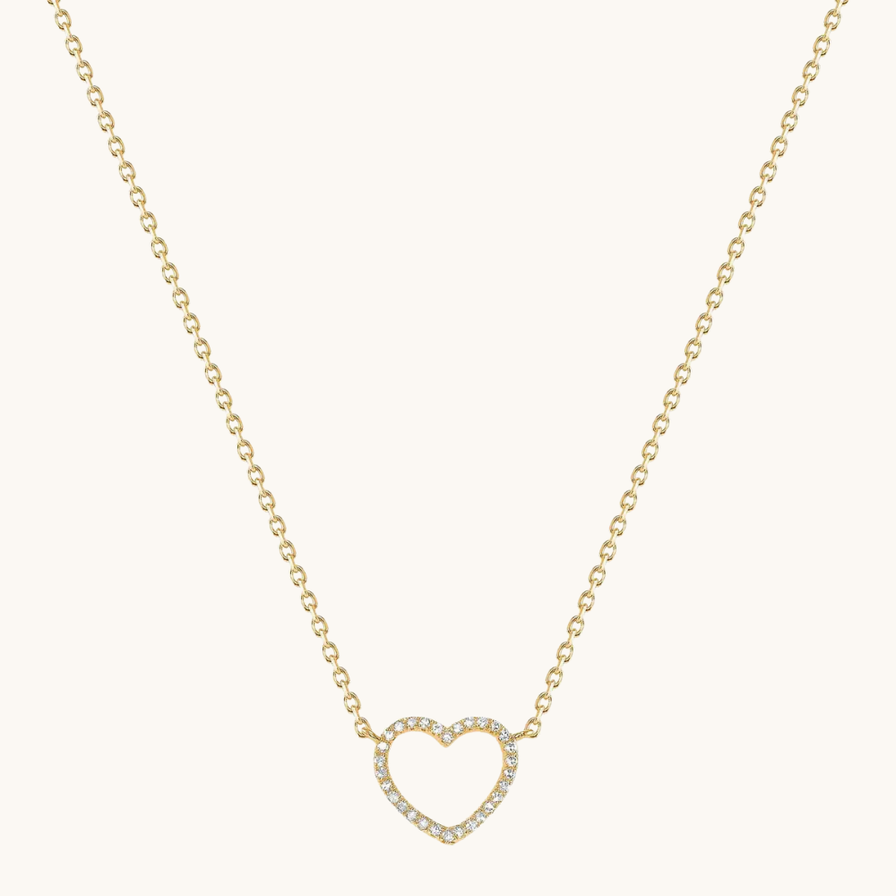 Small Open-Heart Diamond Necklace