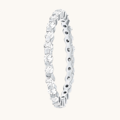 Small Round Shared Prong Diamond Eternity Band - Happy Jewelers Fine Jewelry Lifetime Warranty
