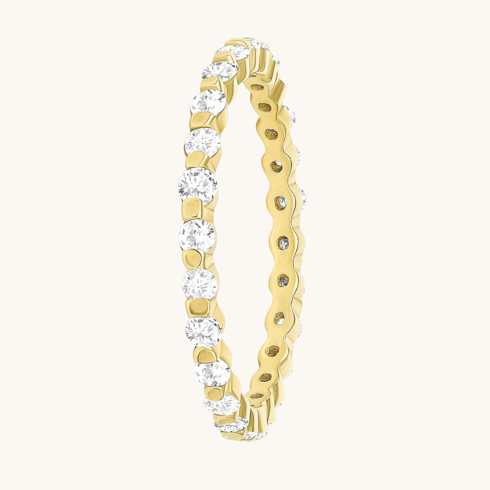 Small Round Shared Prong Diamond Eternity Band - Happy Jewelers Fine Jewelry Lifetime Warranty